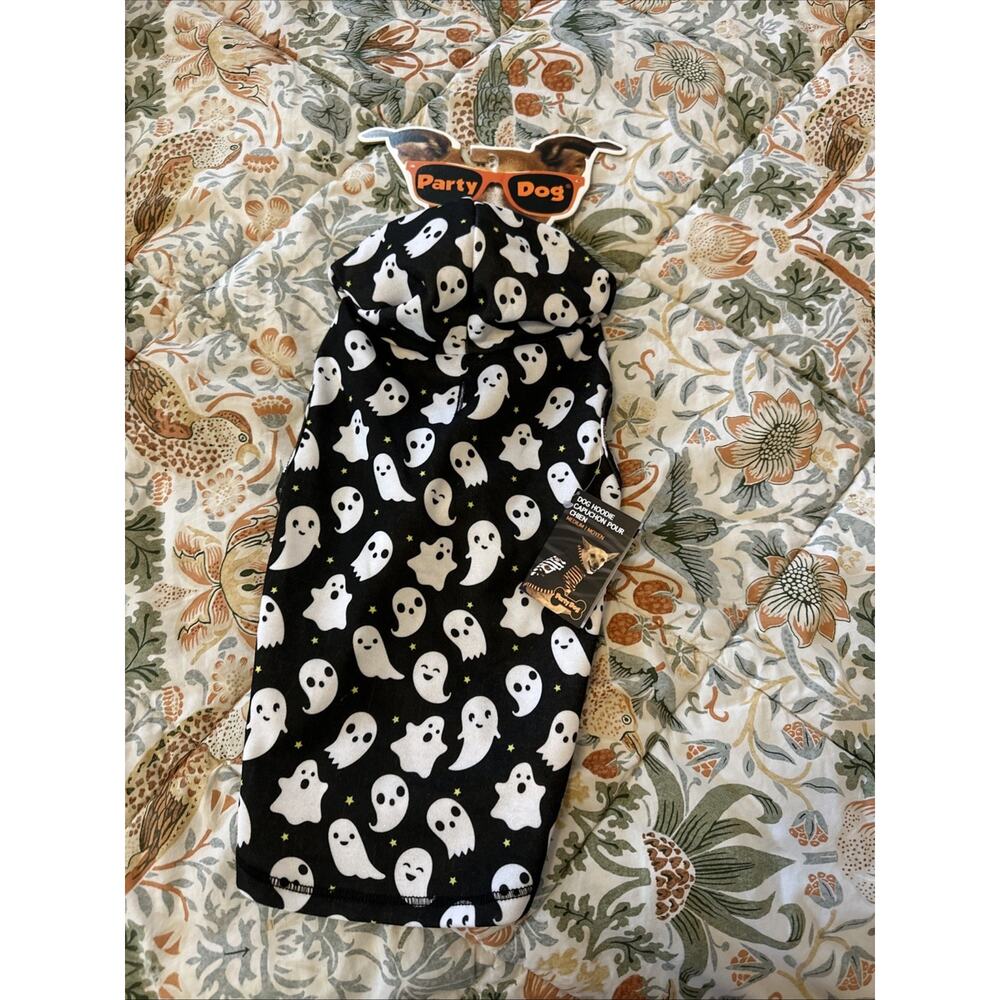 Party Dog Halloween Costume Ghost Dog Hoodie Size Medium NWT